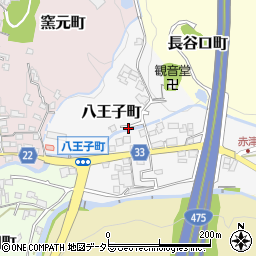 愛知県瀬戸市八王子町周辺の地図