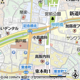 愛知県瀬戸市末広町1丁目周辺の地図