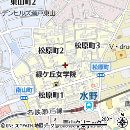 愛知県瀬戸市松原町周辺の地図