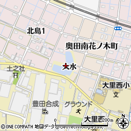 愛知県稲沢市北島町大水周辺の地図