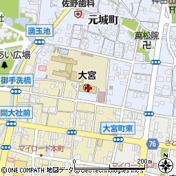 富士宮市役所　大宮保育園周辺の地図