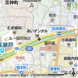 愛知県瀬戸市栄町周辺の地図