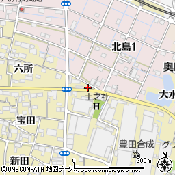 愛知県稲沢市北島町山之浦周辺の地図