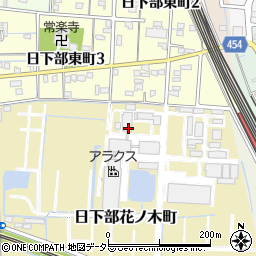 愛知県稲沢市日下部花ノ木町周辺の地図