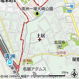愛知県清須市一場土居周辺の地図