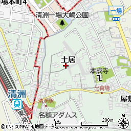 愛知県清須市一場（土居）周辺の地図