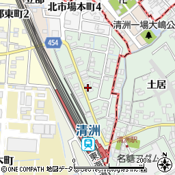 愛知県稲沢市北市場町東玄野周辺の地図