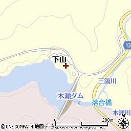 愛知県豊田市三箇町下山周辺の地図