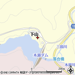 愛知県豊田市三箇町（下山）周辺の地図
