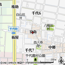 愛知県稲沢市千代町宮南周辺の地図