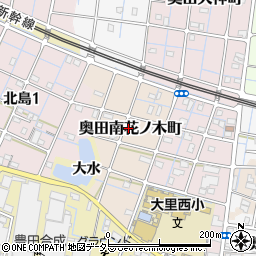 愛知県稲沢市奥田南花ノ木町周辺の地図