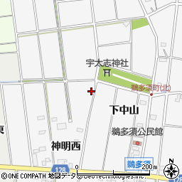 愛知県愛西市鵜多須町神明西周辺の地図