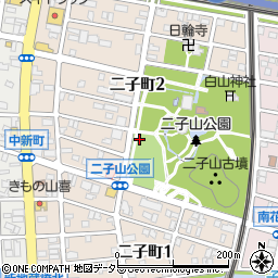 愛知県春日井市二子町周辺の地図