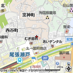 愛知県瀬戸市窯神町6周辺の地図