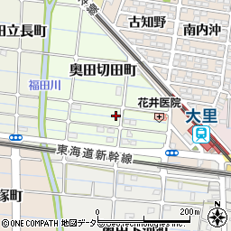 愛知県稲沢市奥田町切田周辺の地図
