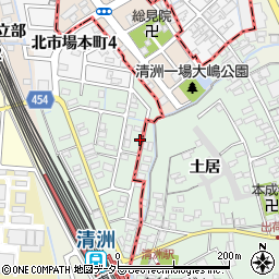 愛知県稲沢市北市場町周辺の地図