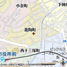 愛知県瀬戸市進陶町周辺の地図