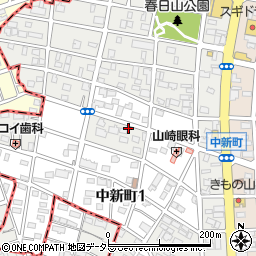 愛知県春日井市中新町周辺の地図