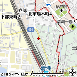 愛知県稲沢市北市場町西玄野周辺の地図