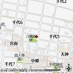 愛知県稲沢市千代町社宮地周辺の地図