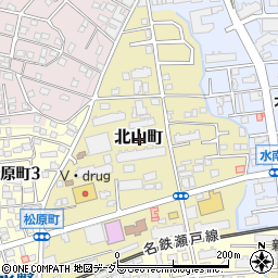 愛知県瀬戸市北山町周辺の地図