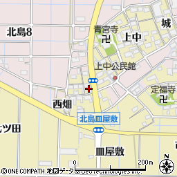 愛知県稲沢市北島町西屋敷周辺の地図