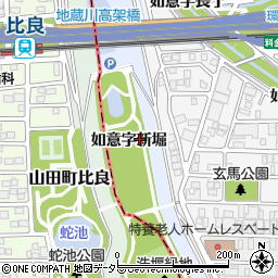 愛知県名古屋市北区楠町如意字新堀周辺の地図