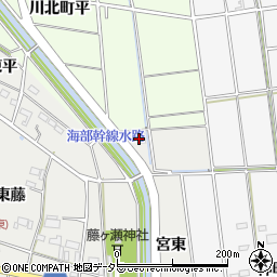 愛知県愛西市藤ケ瀬町（宮東）周辺の地図