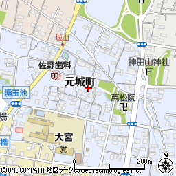 静岡県富士宮市元城町周辺の地図