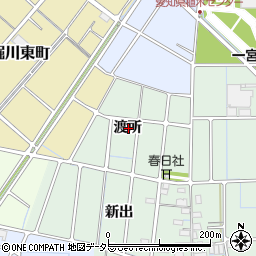 愛知県稲沢市野崎町渡所周辺の地図