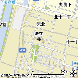 稲沢市立法立保育園周辺の地図