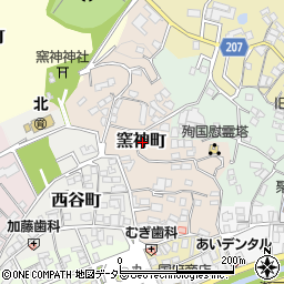 愛知県瀬戸市窯神町周辺の地図