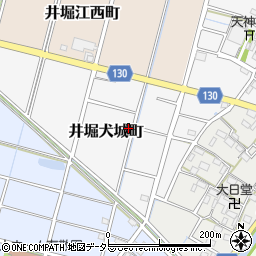 愛知県稲沢市井堀犬城町周辺の地図