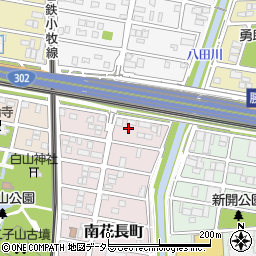愛知県春日井市南花長町周辺の地図