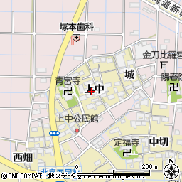 愛知県稲沢市北島町上中周辺の地図
