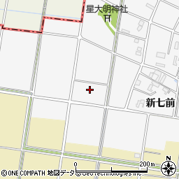 愛知県愛西市上東川町（新七前）周辺の地図