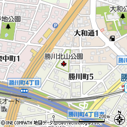勝川北山公園周辺の地図