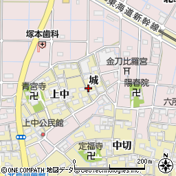 愛知県稲沢市北島町城32周辺の地図