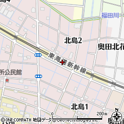 愛知県稲沢市北島町天神西周辺の地図