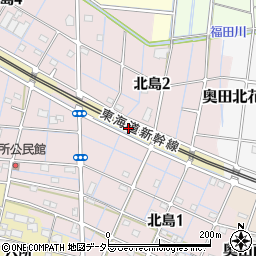 愛知県稲沢市北島町（天神西）周辺の地図