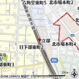 愛知県稲沢市日下部町周辺の地図