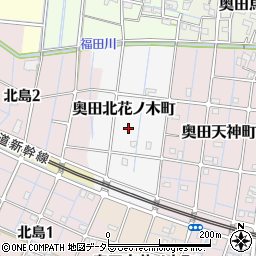 愛知県稲沢市奥田北花ノ木町周辺の地図