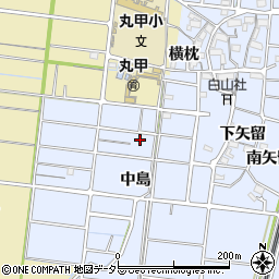愛知県稲沢市祖父江町三丸渕中島周辺の地図