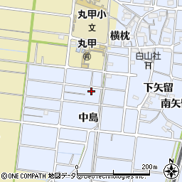 愛知県稲沢市祖父江町三丸渕（中島）周辺の地図