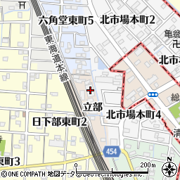愛知県稲沢市日下部町立部周辺の地図