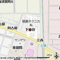 愛知県稲沢市梅須賀町下棒田周辺の地図