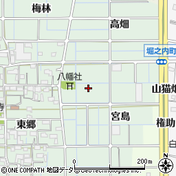 愛知県稲沢市堀之内町宮島周辺の地図