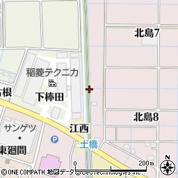 愛知県稲沢市北島町棒田周辺の地図