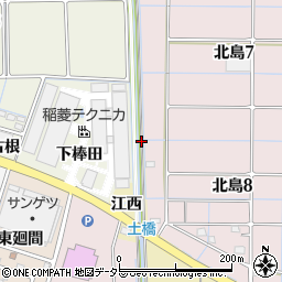 愛知県稲沢市北島町（棒田）周辺の地図