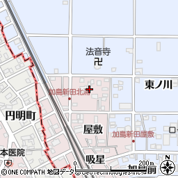 愛知県北名古屋市加島新田北浦周辺の地図